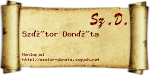 Szútor Donáta névjegykártya